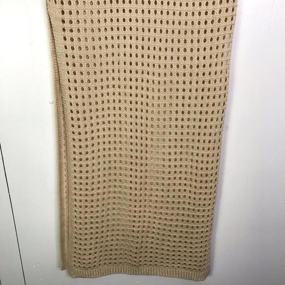 Elan Skirt Womens M Crochet Maxi Beachy Cover Up Side Slits Avda Cream New - Picture 4 of 10